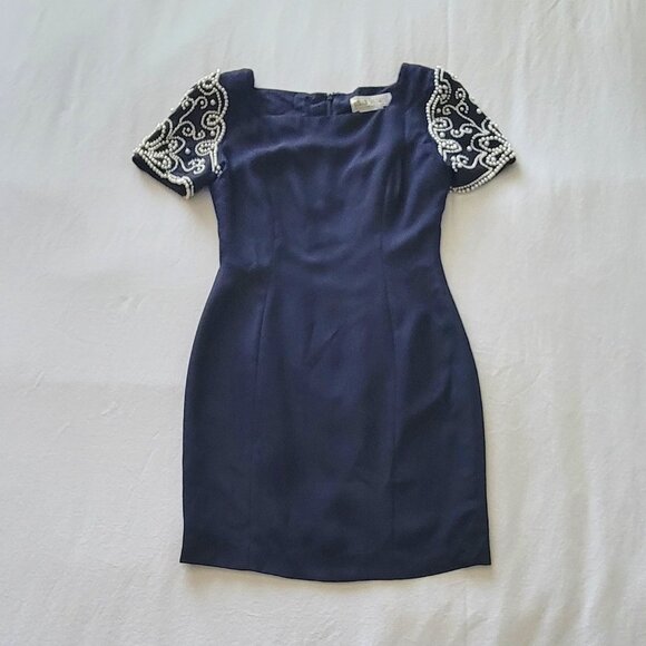 Vintage A.J. Bari Navy Sheath - Picture 3 of 9